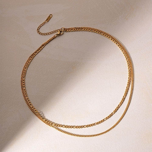 Stainless Steel Double-Layered Necklace for Elegant Style